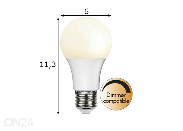 LED elektripirn E27 6 W mõõdud