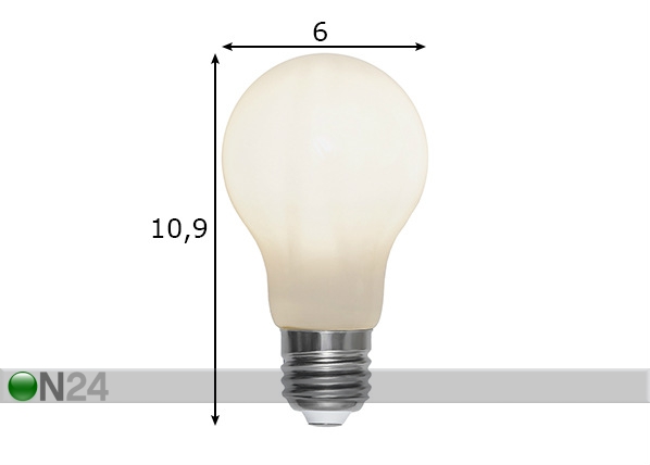 LED elektripirn E27 7,5 W mõõdud