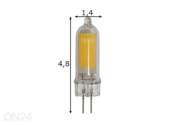 LED elektripirn G4 1,8 W mõõdud
