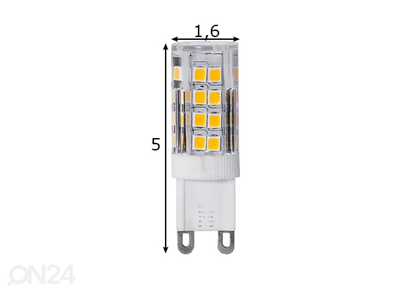 LED elektripirn G9 2,8 W mõõdud
