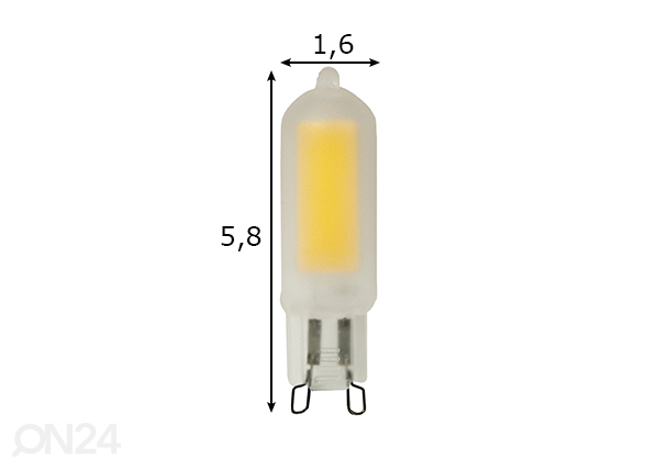 LED elektripirn G9 3 W mõõdud