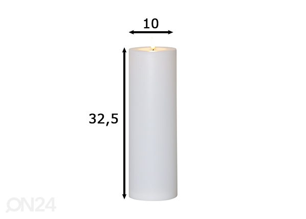 LED küünal Flamme Rak valge h32,5 cm mõõdud