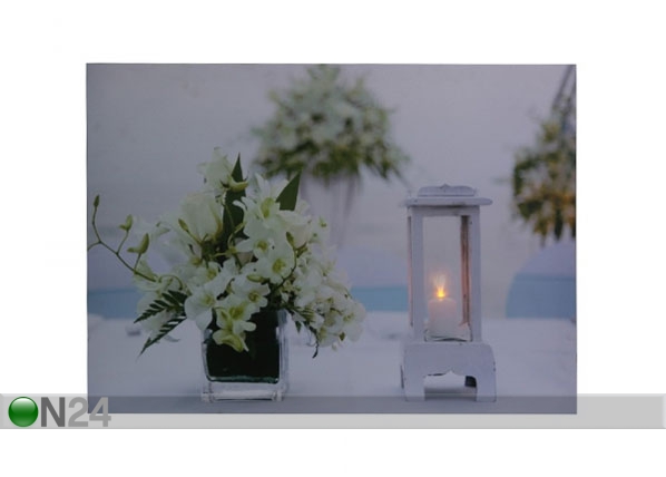 LED pilt Flowers & Lantern 50x70 cm