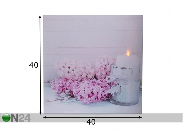 LED pilt Hyacinths 40x40 cm mõõdud