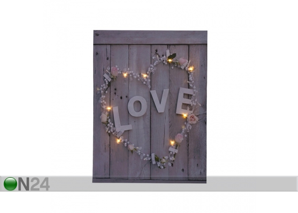 LED pilt Love & Flower Heart 30x40 cm