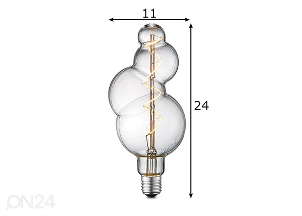 LED-pirn Bubble, E27, 4W mõõdud