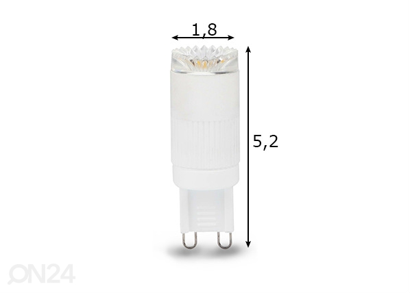 LED-pirn Cylinder, G9, 2,5W mõõdud