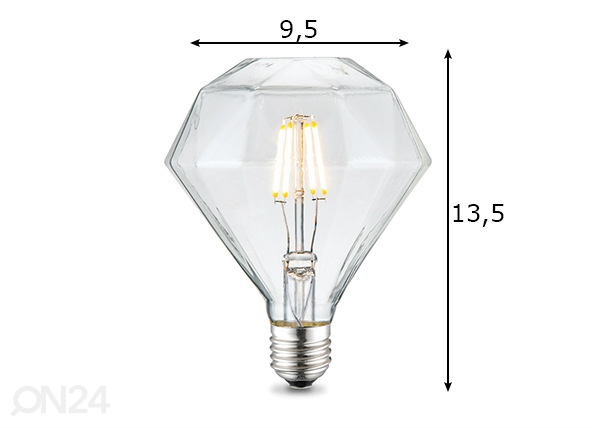 LED pirn Diamond, E27, 4W mõõdud