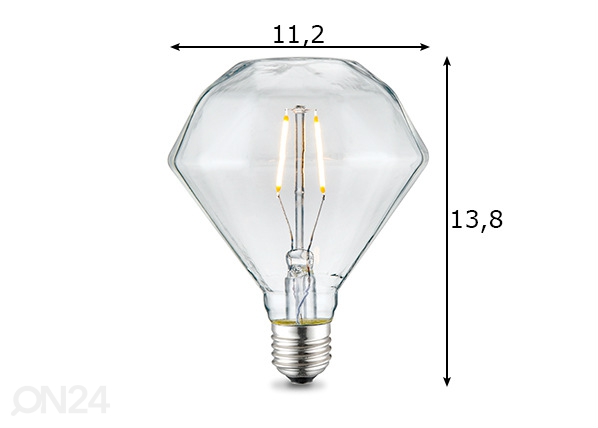 LED-pirn Diamond, E27, 4W mõõdud