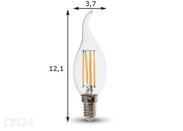LED pirn E14 40 W (3 tk) mõõdud