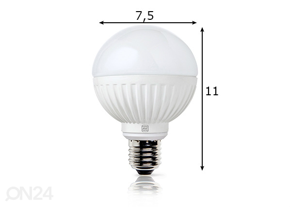 LED-pirn Round, E27, 8,5W mõõdud
