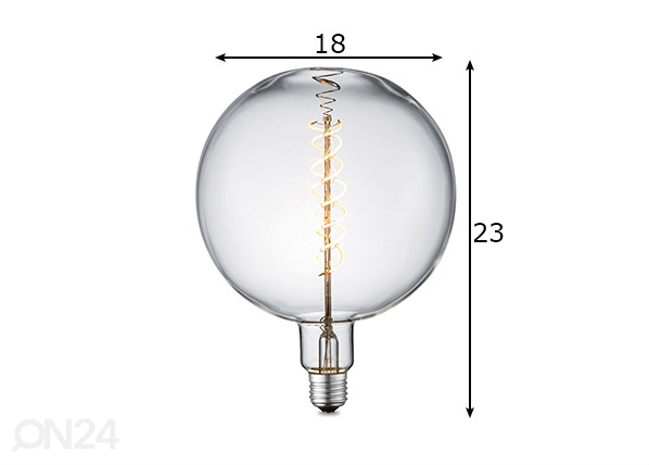 LED-pirn Spiral, E27, 6W mõõdud
