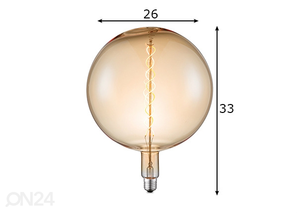 LED-pirn Spiral, E27, 6W mõõdud