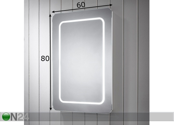 LED valgustusega peegel Grace 80x60 cm mõõdud