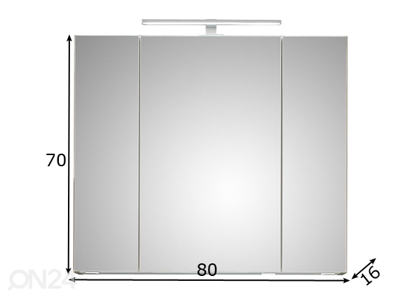 LED valgustusega peegelkapp 31-III mõõdud