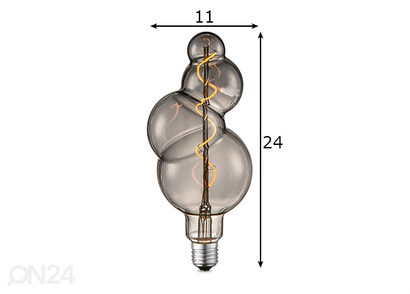 LED лампочка Bubble, E27, 4W размеры
