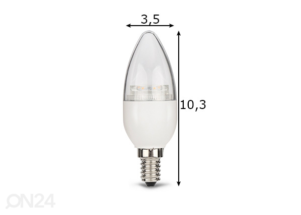 LED лампочка Candle, E14, 5,7W размеры