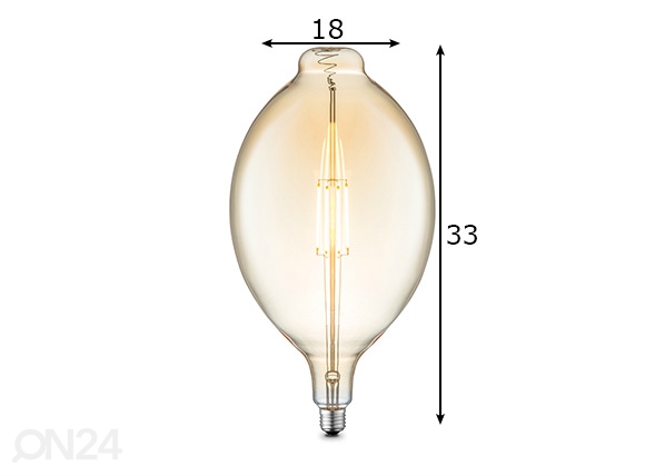 LED лампочка Carbon, E27, 3W размеры