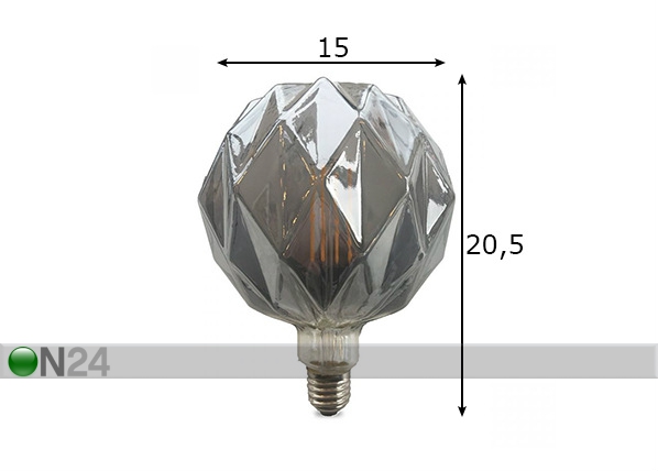 LED лампочка Deco Smoke, E27, 4W размеры
