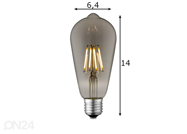LED лампочка Drop, E27, 6W размеры