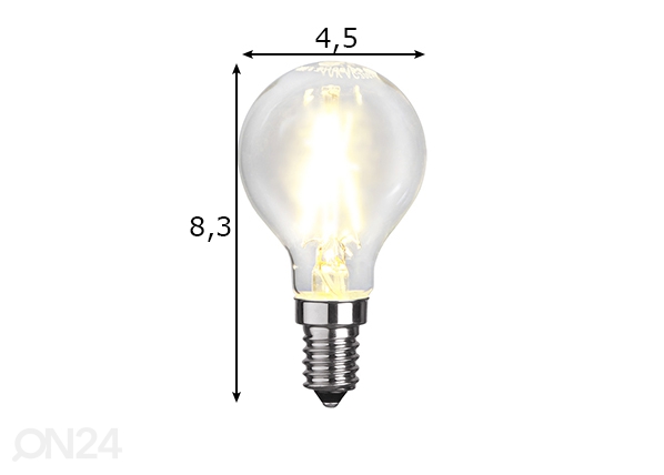 LED лампочка E14 1,5 Вт размеры