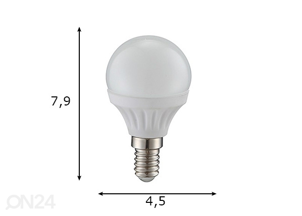 LED лампочка E14 5 Вт размеры