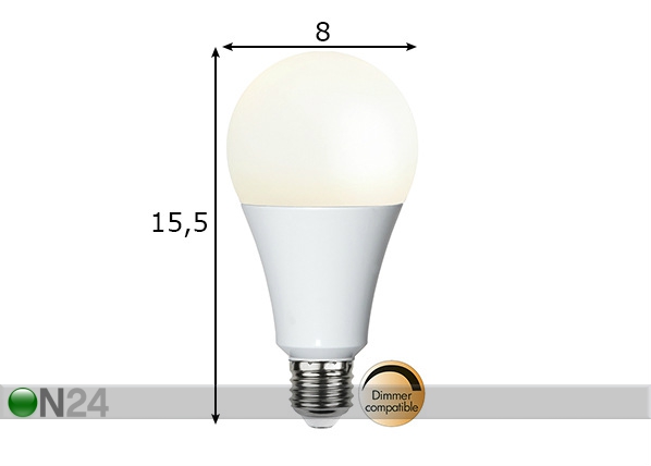 LED лампочка E27 19 Вт размеры