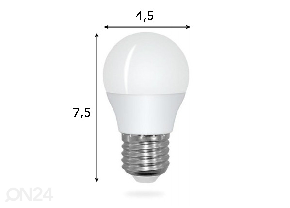 LED лампочка E27 6 Вт 3 шт размеры