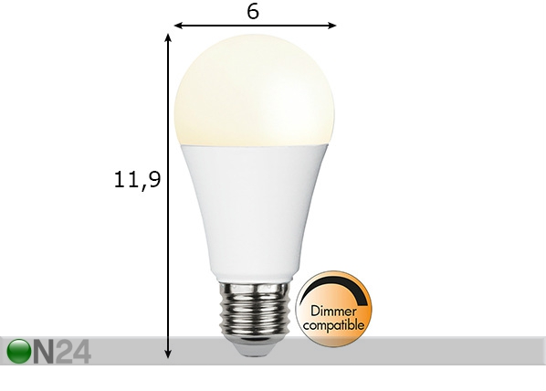 LED лампочка E27 9,5 Вт размеры