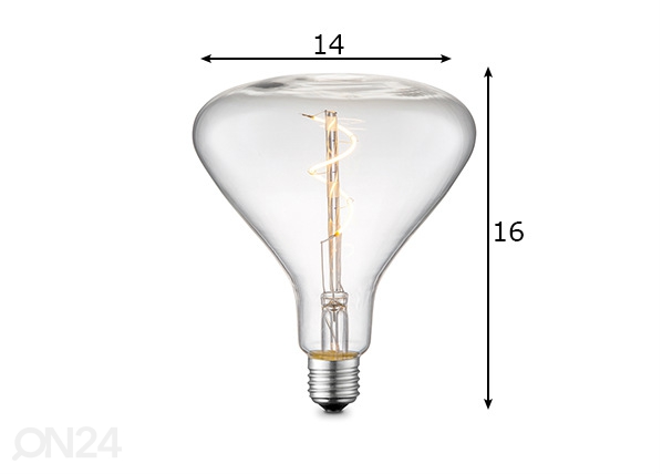 LED лампочка FLEX, E27, 3W размеры