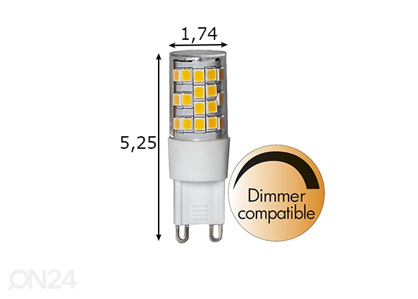 LED лампочка G9 3,8 Вт размеры