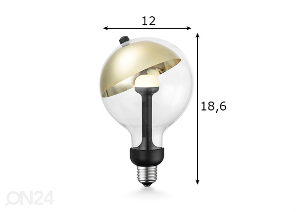 LED лампочка Move Me sphere, E27, 5,5W размеры