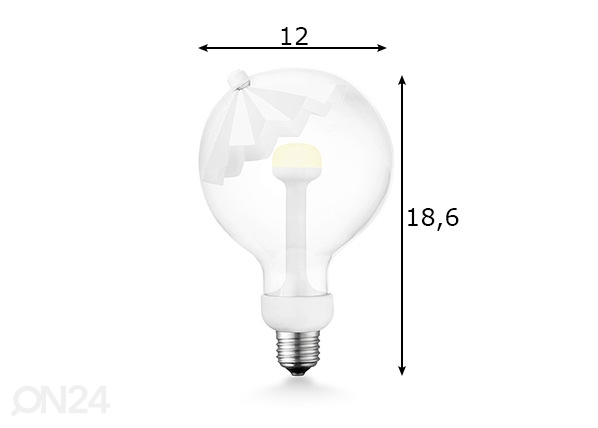 LED лампочка Move Me umbrella, E27, 5,5W размеры