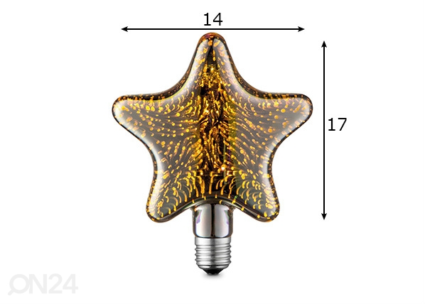 LED лампочка Star, E27, 4W размеры