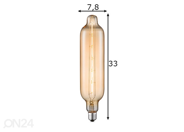 LED лампочка Tube, E27, 5W размеры