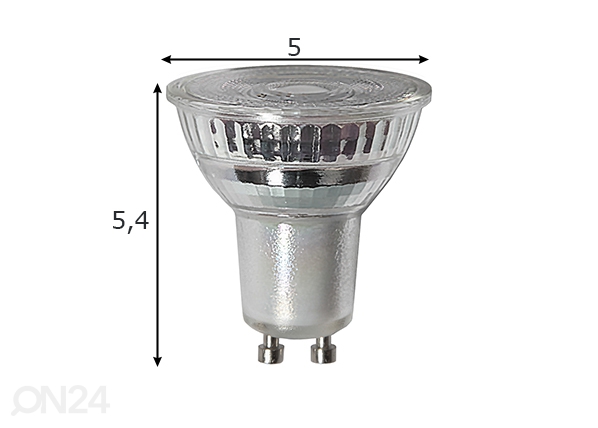 LED лампочка для точечного света GU10 2,4 Вт размеры