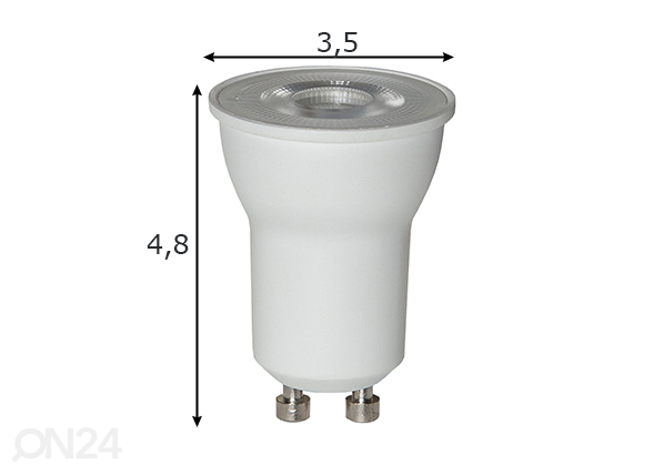 LED лампочка для точечного света GU10 3,4 Вт размеры