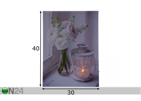 LED настенная картина Bouquet 40x30 см размеры