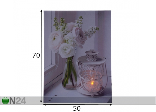LED настенная картина Bouquet 70x50 см размеры
