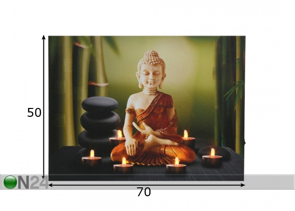 LED настенная картина Buddha & Tealights 50x70 см размеры