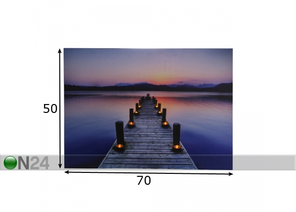 LED настенная картина Candlelit Peer 50x70 c см размеры