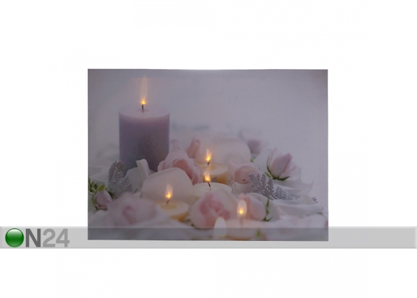 LED настенная картина Candles & Rose Blossom 30x40 см