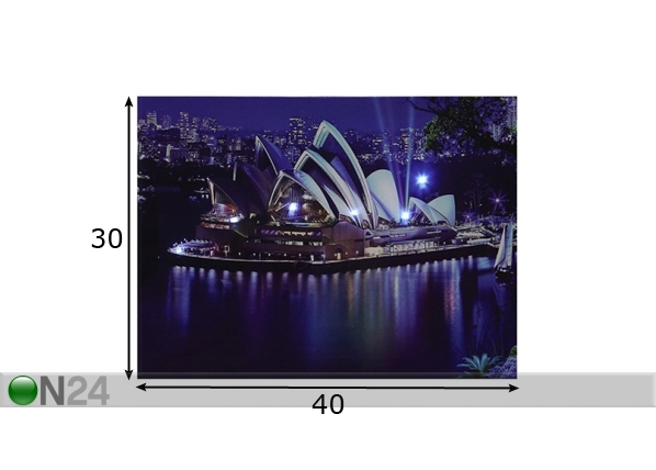 LED настенная картина Sydney 40x30см размеры