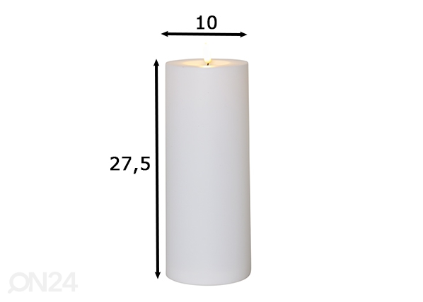 LED свеча Flamme Rak белый h27,5 cm размеры