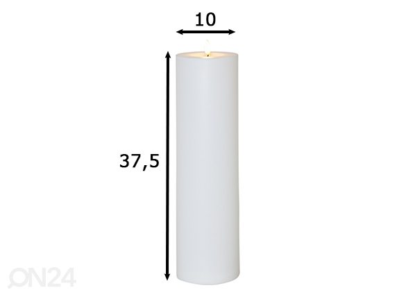 LED свеча Flamme Rak белый h37,5 cm размеры