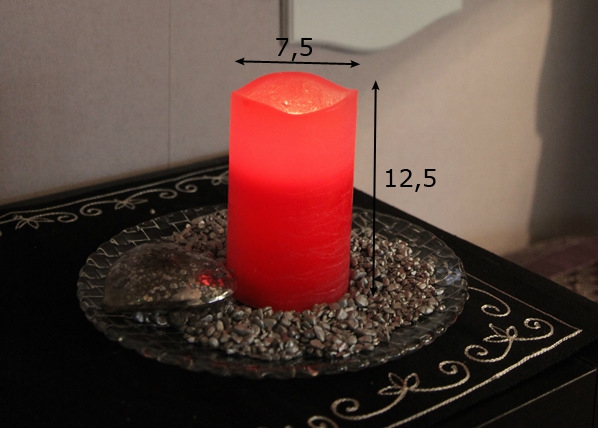 LED свеча из воска 12,5 см размеры