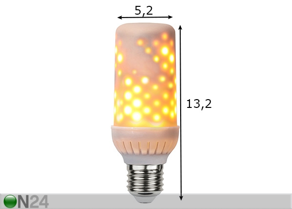 LED электрическая лампочка Flame E27 размеры