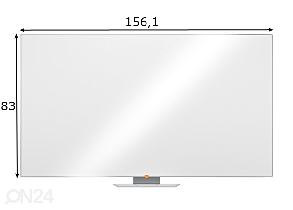 Magnettahvel Nobo widescreen 70" (alum.raam, emailpind) mõõdud