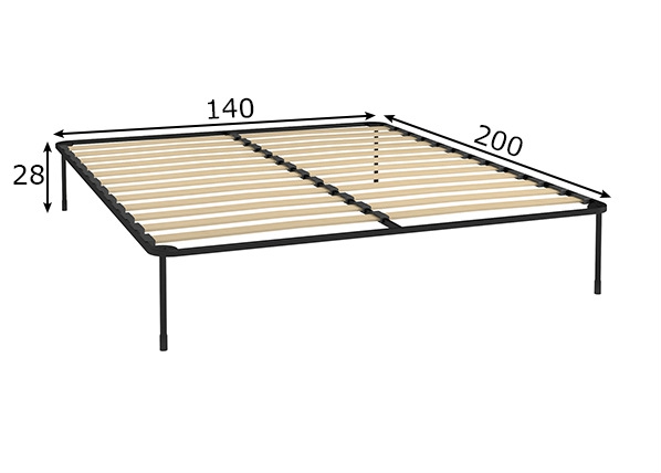 Metallraamiga voodipõhi 140x200 cm mõõdud