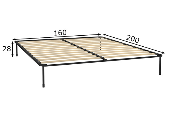 Metallraamiga voodipõhi 160x200 cm mõõdud